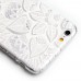 iPhone 6 6s Plus 5.5 - Carved Floral Pattern Matte PC Hard Protective Cover Case - White